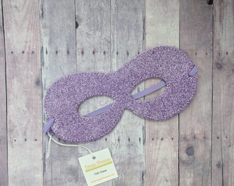 Superhero Mask, Glitter Canvas in Your Choice of Color, Felt & Elastic Back, One Size, Costume, Cosplay, Dress Up Mask, Photo Booth Prop