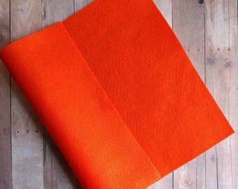 Orange Acrylic Felt Sheets or Circles, High Quality, Made in USA, Orange Felt, 5 9x12 Sheets or 30 Pack of 1 inch Circles, Quick Ship