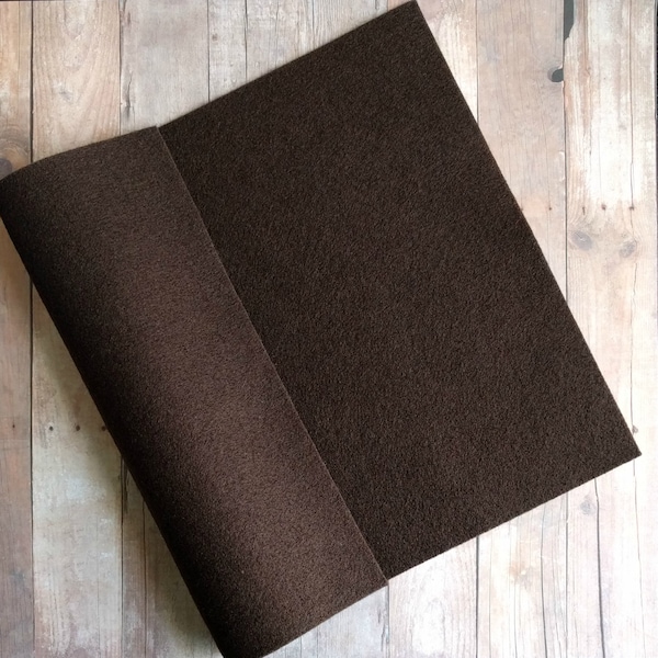 Brown Acrylic Felt Sheets or Circles, High Quality, Made in USA, Brown Felt, 5 9x12 Sheets or 30 Pack of 1 inch Circles, Quick Ship
