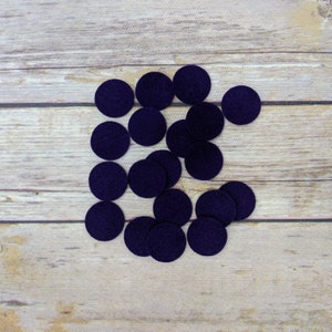 Dark Purple Acrylic Felt Sheets or Circles, High Quality, Made in USA, Solid Felt, 5 9x12 Sheets or 30 Pack of 1 inch Circles, Quick Ship 30 1-Inch Circles