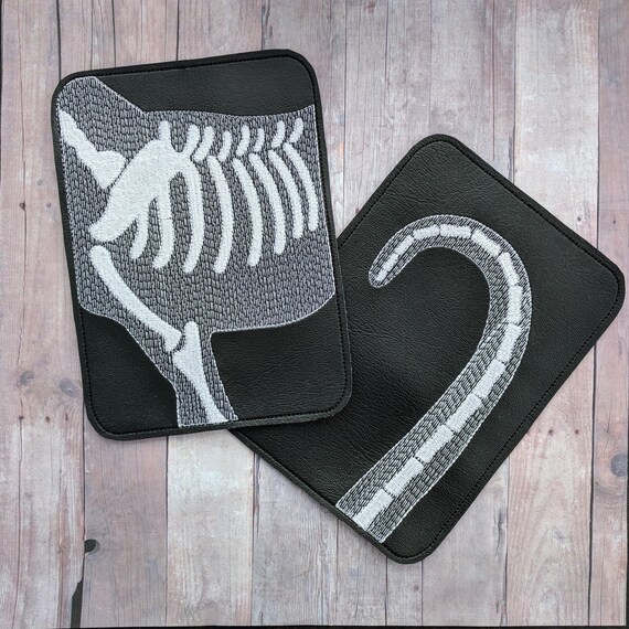 Pretend Pet X Rays Set Of 2 Embroidered Black Vinyl Pretend Etsy