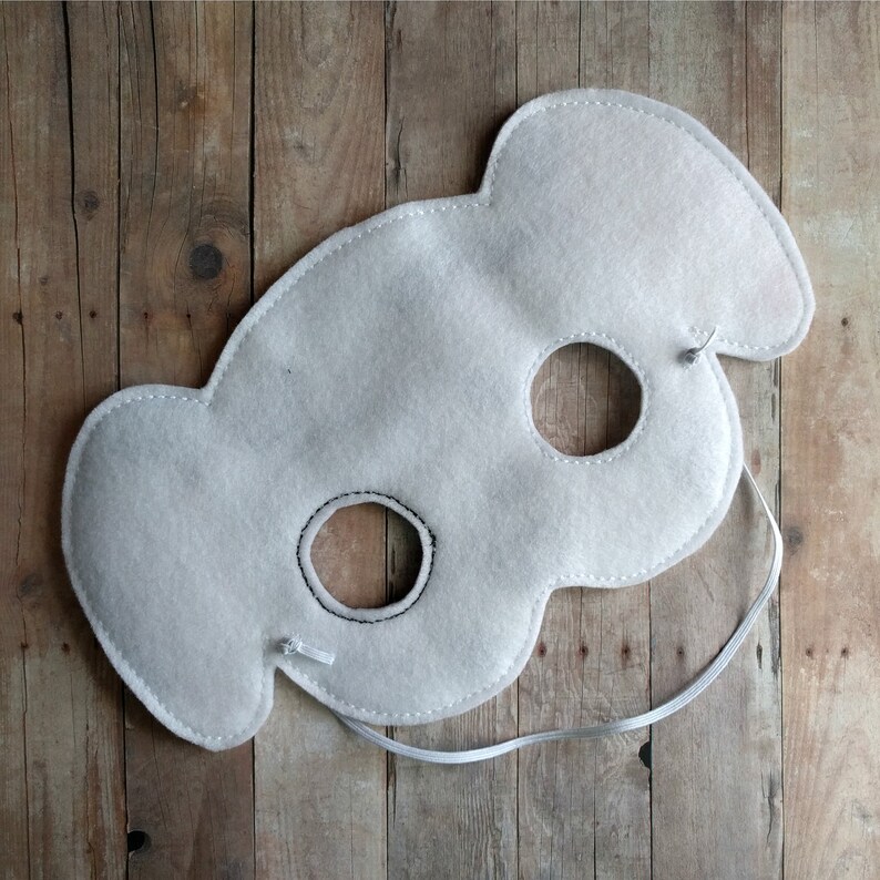 Dress Up Costume Elastic Back Halloween Dalmatian Dog Felt Mask in 2 Sizes Animal Mask Photo Prop Embroidered White Acrylic Felt