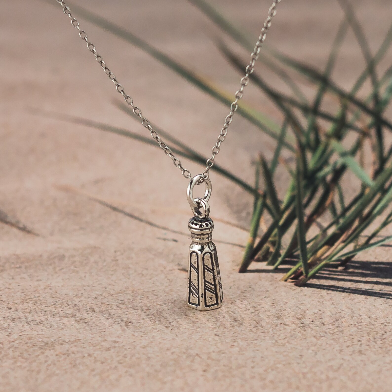 Salt Shaker 925 Sterling Silver 3D charm / Necklace Etsy
