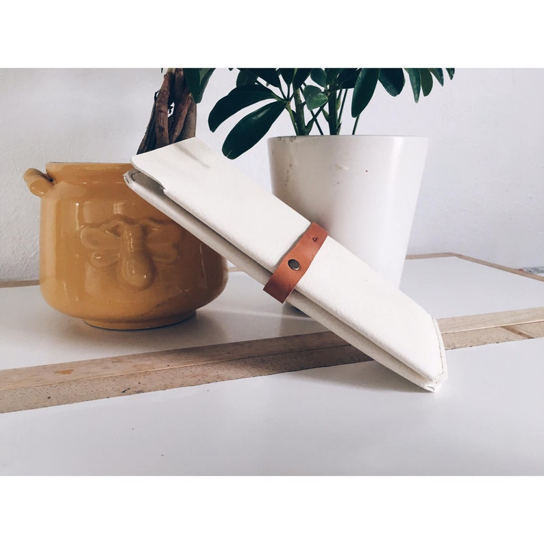 The White Black and Copper Minimalist Leather Long Travel Wallet Passport Holder Collection
