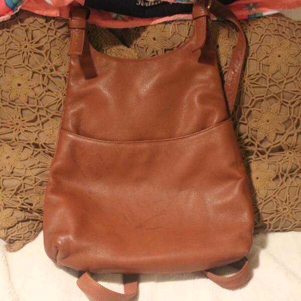 Vintage tan JP ourse international backpack purse with hidden pocket