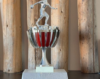 Vintage 1970's Bowling Trophy - Retro Sports Den Bar Man Cave Decor