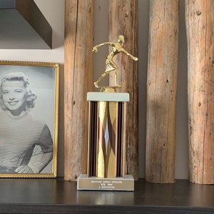 Vintage Bowling Trophy - Retro Sports Game Room Man Cave Decor