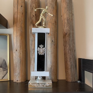 Vintage Bowling Trophy - Retro Den Man Cave Sports Decor