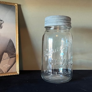 Vintage Canadian Jewel Jar Canning Jar - Mason Jar 1 kwart liter - Retro keukendecoratie en -opslag