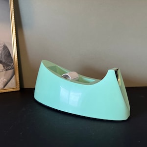 Distributore di nastro adesivo vintage, distributore di nastro adesivo Scotch verde acqua modello C15 - Arredamento per ufficio industriale retrò