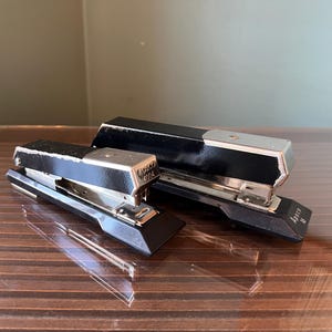 Vintage Chrome & Black Apsco Stapler - Swedish Office Decor