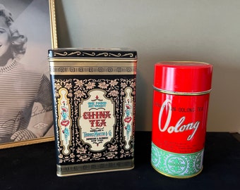Vintage Chinese Tea Tin - Thomas Martin & Co. China Tea Tin - Chinoiserie Tea Tins