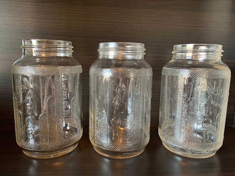 Vintage Art Deco Style Glass Nabob Coffee Jar Retro Mid Century Kitchen