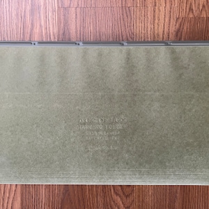 Carpeta colgante Accoflex verde con tapa de metal, tamaño legal, tamaño carta - Papelería vintage, efímera
