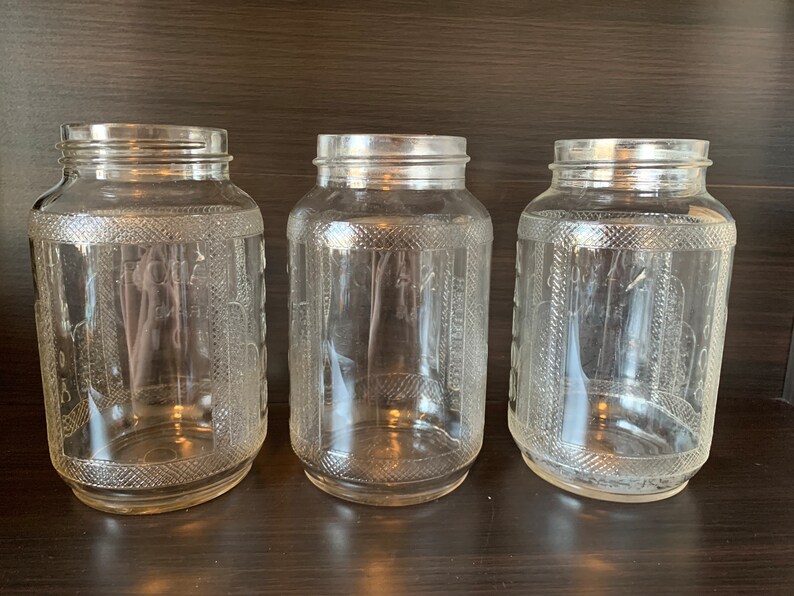 Vintage Art Deco Style Glass Nabob Coffee Jar Retro Mid Century Kitchen