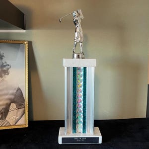 Vintage 1970s Golf Trophy - Retro Sports Man Cave Den Decor