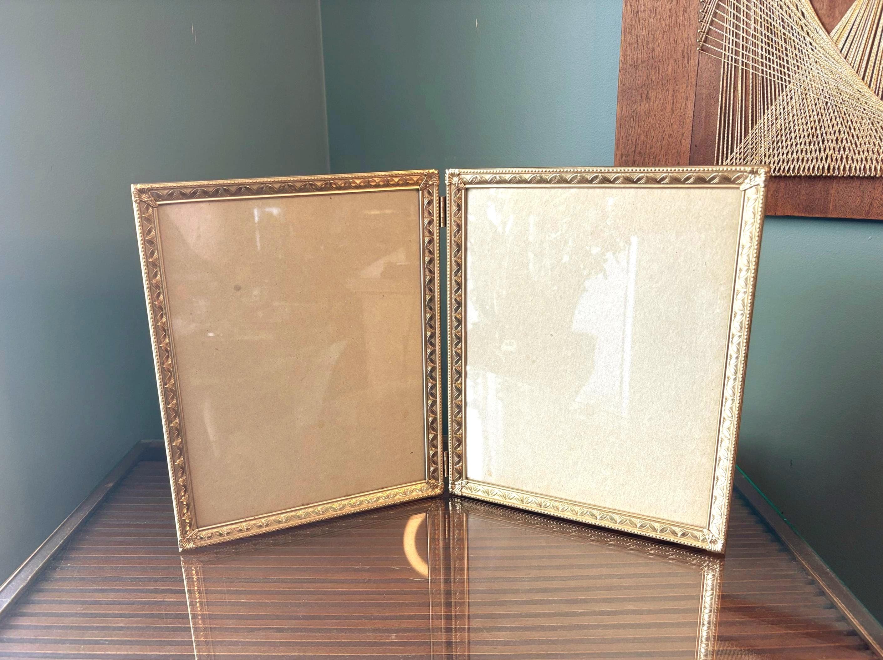 Vintage Detailed Ornate Gold Tone Metal Bi-fold Picture Frame 8x10 - Etsy