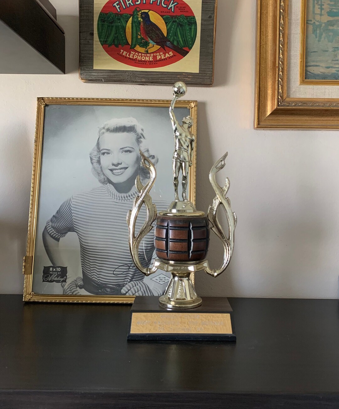 Vintage 1970s 1980s Basketball Trophy Retro Sports Bar Man Etsy