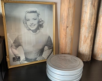 Vintage 1940's Aluminum Film Canisters With Star Logo - 8mm Film Tins - 5" Wide