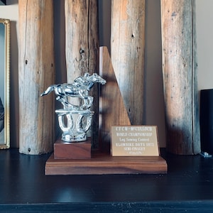 Vintage Klondike Days Trophy Log Sawing Rodeo World Championship 1970&#39;s McCulloch
