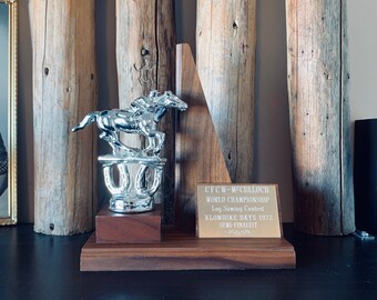 Vintage Klondike Days Trophy Log Sawing Rodeo World Championship 1970's McCulloch