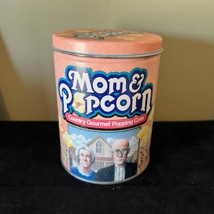 Vintage Mom & Popcorn Country Gourmet Popping Corn Tin