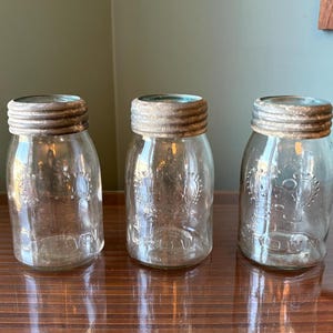 Antique Crown Canning Jar - Pint Size with Sloped Shoulder