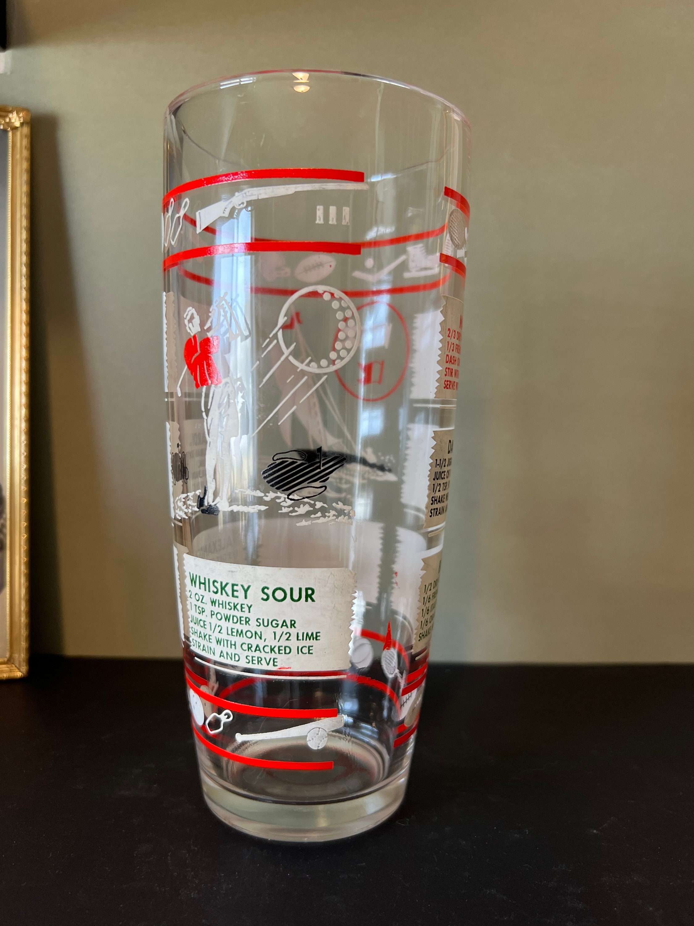 カクテルシェイカー グラス レシピ付き＊ヴィンテージ＊ ヴィンテージ レシピ グラス カクテル シェイカー グラスのみ (蓋なし