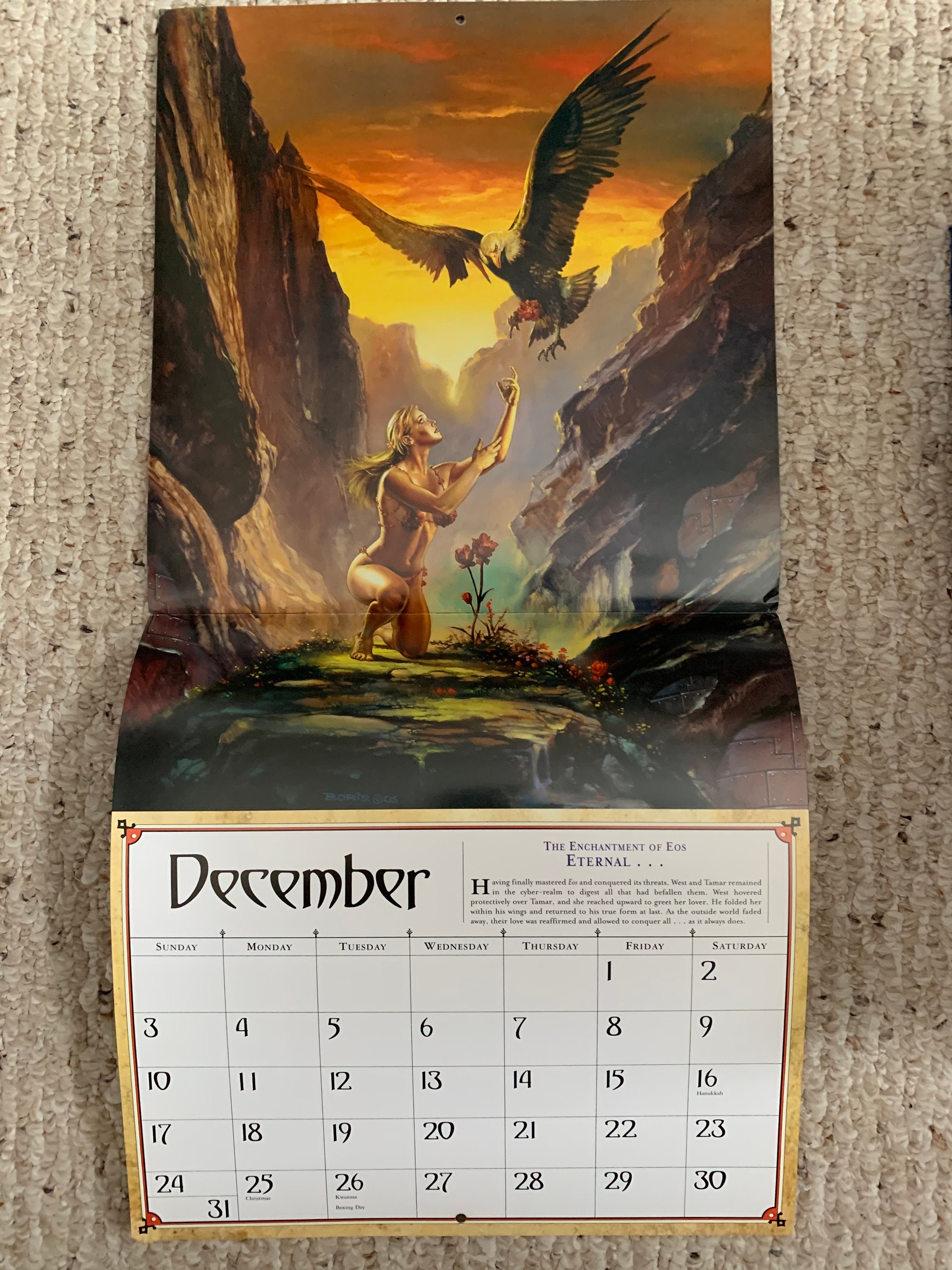 Vintage Boris Vallejo Calendars Suitable for Framing Fantasy Mythical