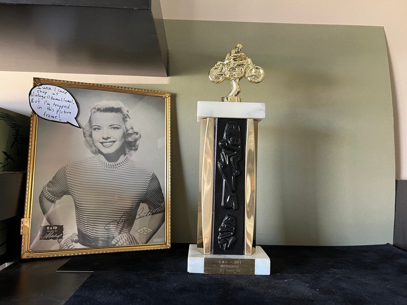 Vintage Motorcycle Racing Trophy Retro Den Man Cave Decor Etsy Canada