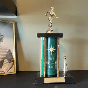 Vintage Bowling Trophy - Retro Mid Century Sports Collectible Den Man Cave Decor