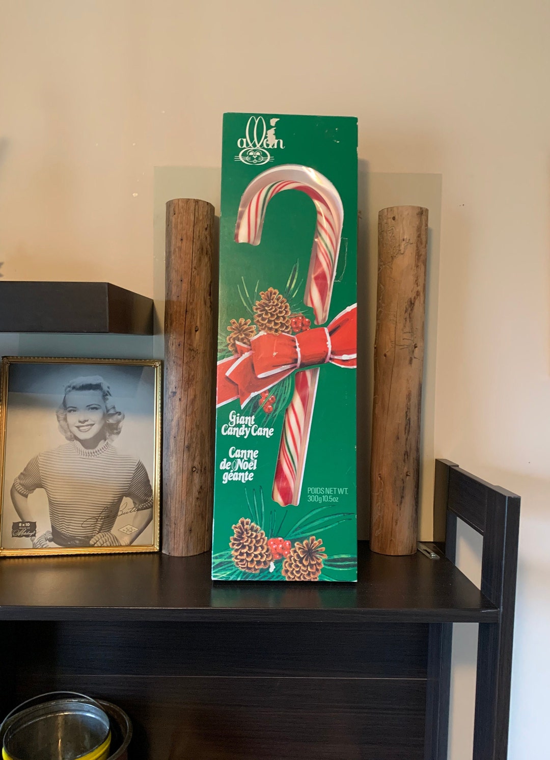 Giant Jumbo Edible Candy Cane 300 Grams 10.5oz Allan Candy Company