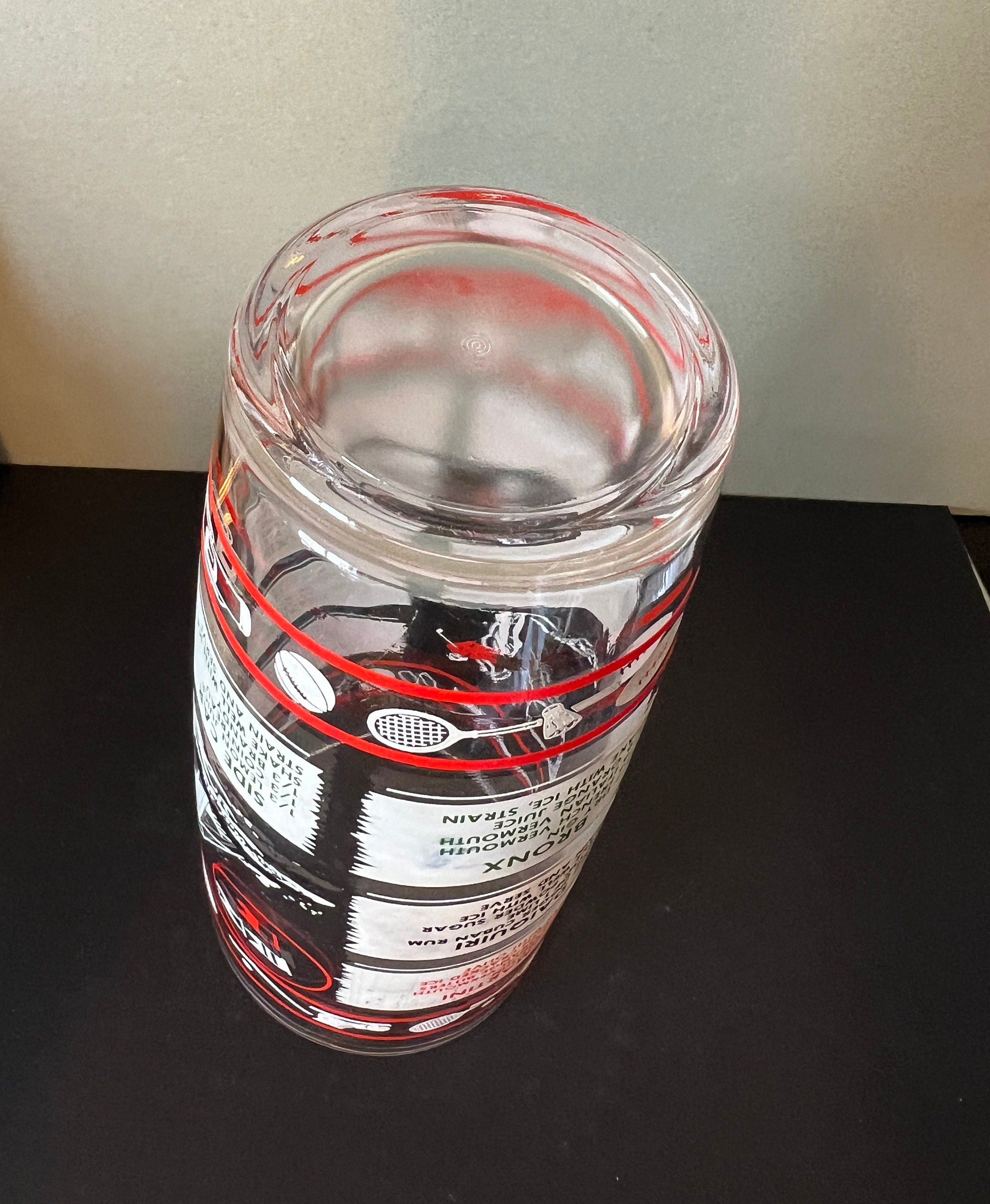 ヴィンテージ レシピ グラス カクテル シェイカー グラスのみ (蓋なし