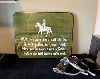 Vintage Cowboy Western Sign: Rustic Ranch Cabin Decor