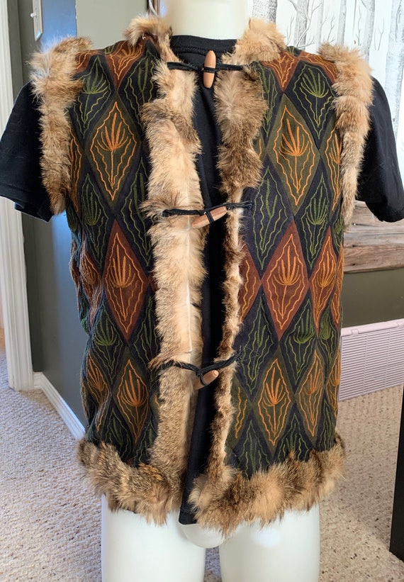 Vintage 1960's embroidered suede vest 1960's hippi