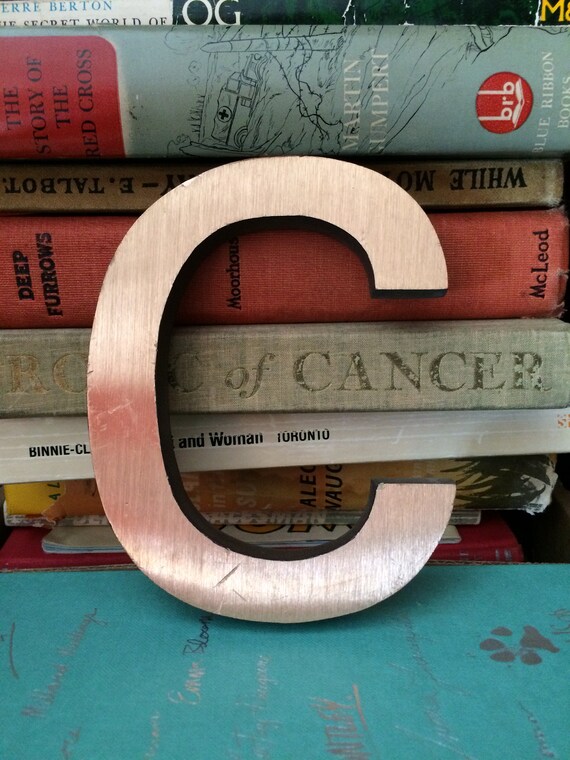 Vintage industrial letter A solid bronze statement decor personalized gift man cave bar bookshelf chachki