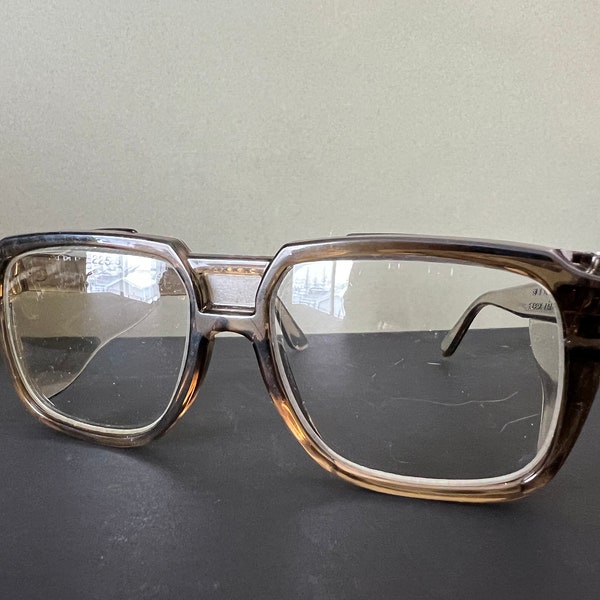 Vintage Industrial Safety Glasses with Side Guards- Retro 1960s Horn Rimmed Glasses Frames