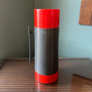 Vintage Aladdin Thermos Grey and Red Duraclad Large Quart Size