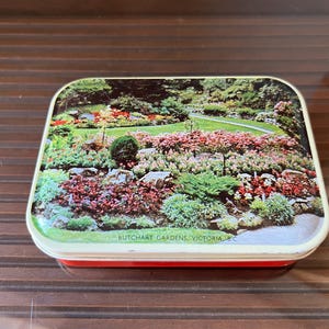 Vintage Blue Bird Confectionery Tin - Butchart Gardens Victoria BC - Harry Vincent Limited
