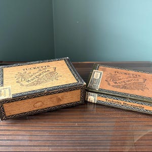 Vintage Cigar Box - Tucketts Marguerite Cigar Box  1930s&#39; - Antique Tobacco Collectible