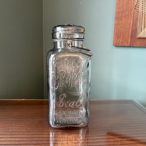 Antieke Perfect Seal Inblikken Pot met deksel - vierkante bodem draaddeksel halve gallon - Retro keukendecoratie en -opslag