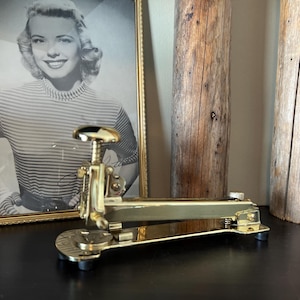 Antique Stapler - El Casco 18K Gold Plated Stapler Model No 45 - Rare Collectible Stationery Made in Spain