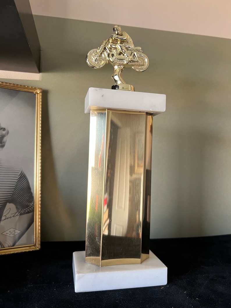 Vintage Motorcycle Racing Trophy Retro Den Man Cave Decor Etsy Canada