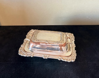 Wm A Rogers Silver Plated Butter Dish, Silver Plated Butter Dish