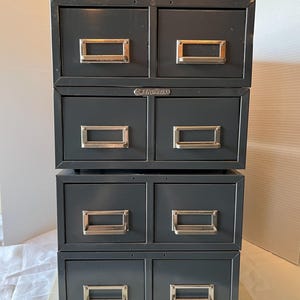 Vintage Steelmaster 2 Drawer Index Card File Cabinet Stackable