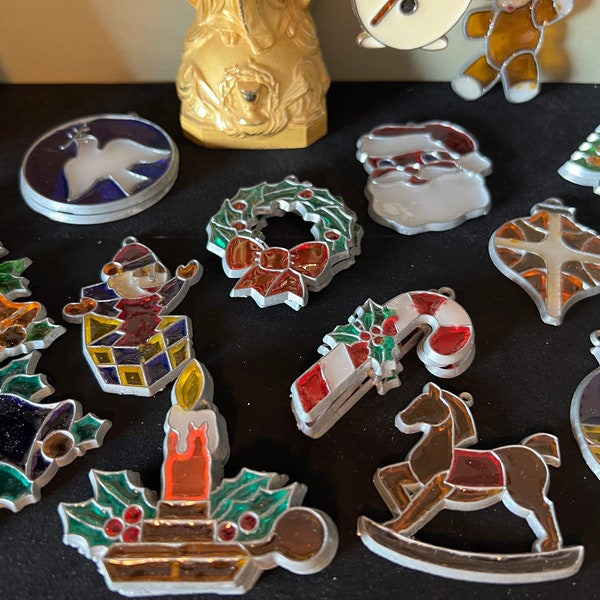 Huge Selection of Vintage Make It and Bake it "Makit & Bakit" Stained Glass Suncatcher Christmas Ornaments