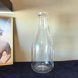 Vintage Large Clear Glass Milk Jugs 1.2 Litre Glass Bottle
