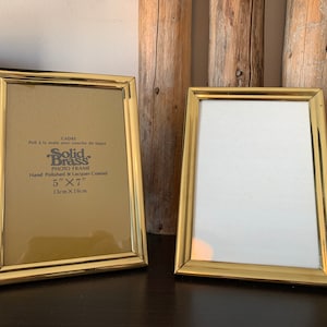Vintage Solid Brass Picture Frame 5&quot; x 7&quot;
