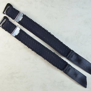Suspenders - garters 13mm with suspenders garter clip and satin ribbon for hooking in black, white and skin.