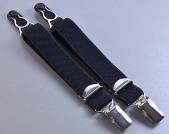 2 jarretières de compression 20 mm avec jarretière et clip porte-jarretelles en noir, blanc ou peau.